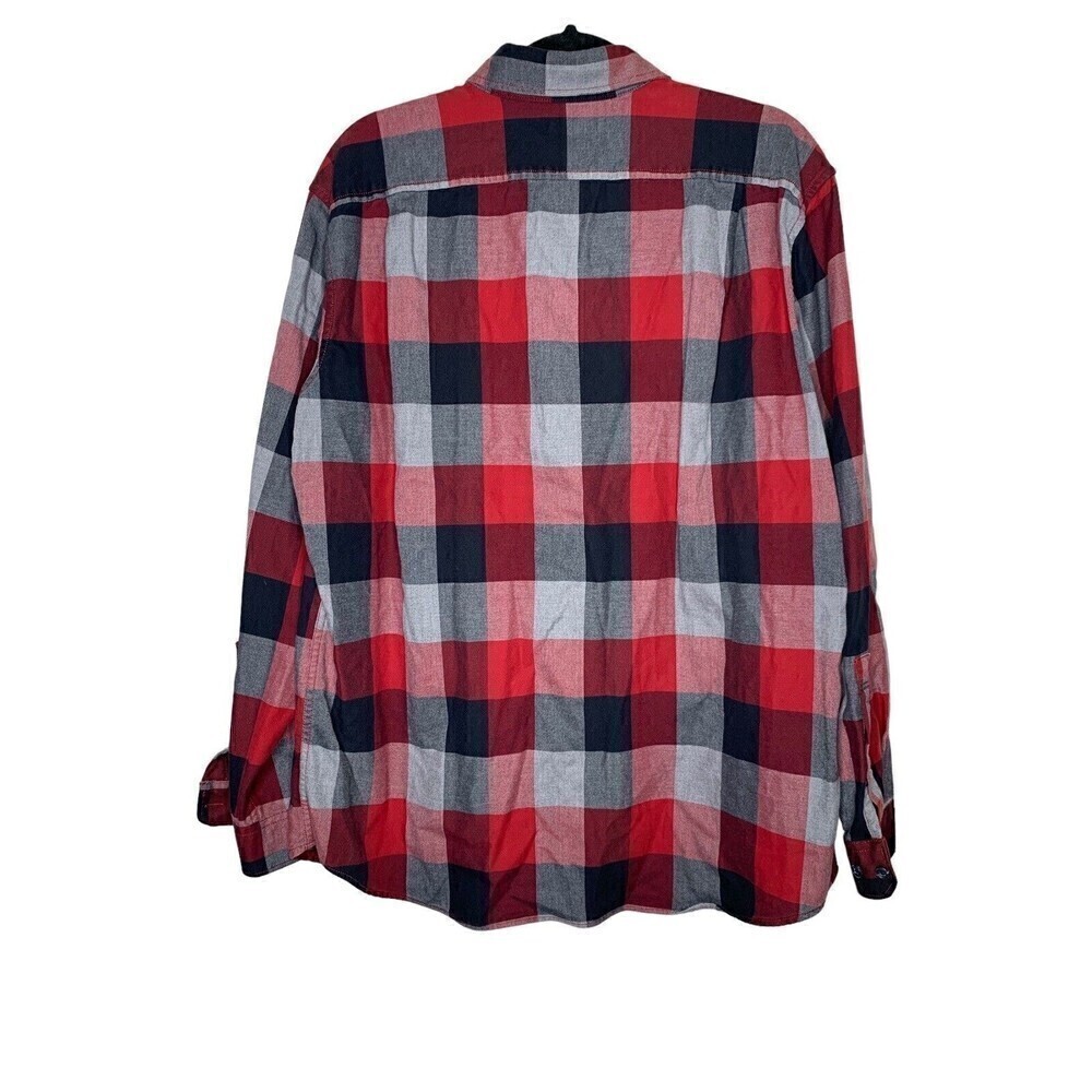 Eddie Bauer Shirt Shacket Mens XL Tall Heavy Cotton Button Up Collared Plaid - Picture 2 of 7